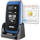 Mosthink 4G Unlocked Flip Cell Phone for Senior with Speed Talk SIM Card, SOS Big Button Basic Cell Phone for Elderly, 2.4'' HD Display, Big Volume, 1450mAh Battery with Charging Dock (Blue)