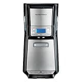 Hamilton Beach One Press Programmable Dispensing Drip Coffee Maker with 12 Cup Internal Brew Pot, Removable Water Reservoir, Black & Stainless Steel (48465)