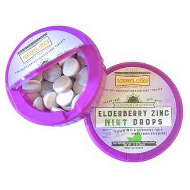 Vocal Eze Elderberry Mint with Vitamin C and Zinc (40) | Lozenges to Relieve Sore, Hoarse, Fatigue, Dryness of Throat | Voice Support, Sugar Free