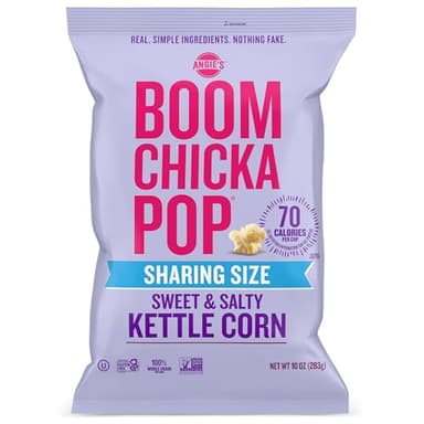 Angie's BOOMCHICKAPOP Sweet and Salty Kettle Corn Popcorn, Gluten Free, Party Size 10 oz.