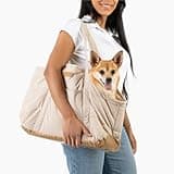 NoblePup Cozy Plush Dog Purse Carrier for Small Dogs - Dog Carrier Purse with Secure Harness Clip, Dog Tote Bag for Small Dogs and Puppies - White