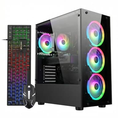 STGAubron Gaming PC Desktop Computer, Intel Core i7 up to 3.9G, GeForce GTX 1660 Super 6G, 32GB RAM, 1TB SSD, WiFi, BT 5.0, RGB Fan x4, Windows 11 Home