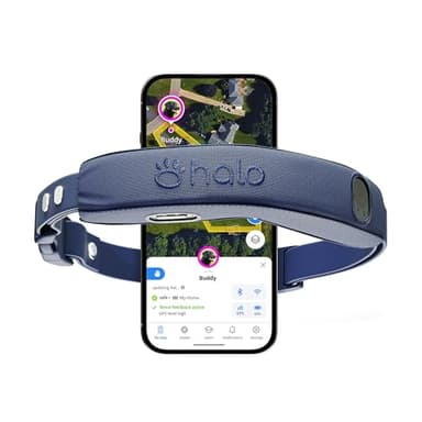 Halo Collar 5 Wireless Dog Fence & GPS Dog Collar, Keep Your Dog Safely Contained Outdoors with App-Controlled Boundaries and Real-Time Tracking, One Size, Midnight