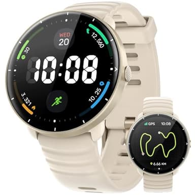 Parsonver Smart Watch for Swimming, 5ATM Waterproof Watch for Pool & Open Water, AI Swim Analysis, Built-in GPS & Compass, AMOLED Fitness Tracker 100+ Sport Mode, Heart Rate Sleep Monitor, French Grey