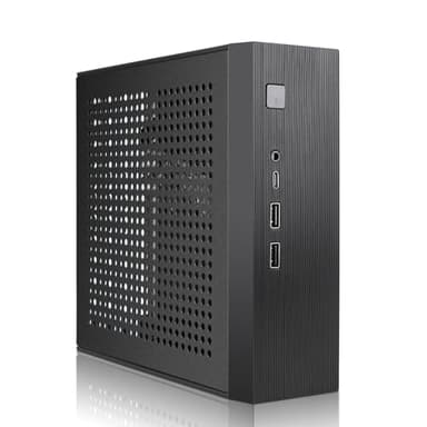 Mini ITX HTPC Case,SFF Small Form Factor Mini-Tower PC Case 0.6mm SPCC Computer Chassis Vented Panels Support Mini-ITX Motherboard(170x170mm) with USB-C Audio for Desktop PC Wall-Mounted