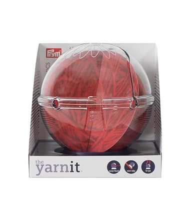 Prym Yarnit Travel Yarn Holder for Knitting & Crochet – Prevents Tangles with Two Yarn Channels, Shoulder Strap, Non-Slip Base & Hidden Storage