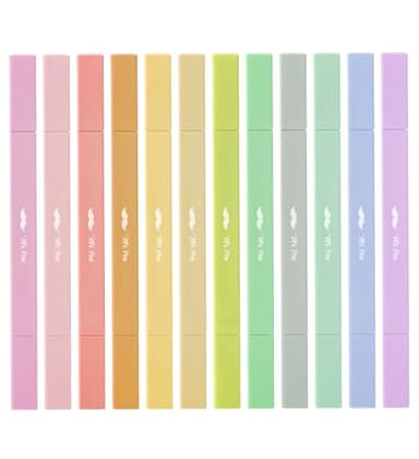 Mr. Pen- Dual Tip Aesthetic Highlighters, 12Pack, Chisel & Fine Tips, Pastel Colors, Cute Assorted Colors, Cute High lighters for School, Highlighter Set