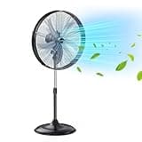 5300 CFM 20" High Velocity Industrial Pedestal Fan, 3-Speed Professional Oscillating Standing Fan with Drum Head, Heavy Duty Metal Fan for Commercial, Warehouse, Garage, UL Listed
