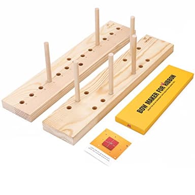 SACATR Bow Maker for Ribbon for Wreaths, Wooden Ribbon Bow Maker Tool for Christmas Bows, Hair Bows, Creating Gift Bows, Party Decorations, Corsages, Various Crafts(with Instructions)