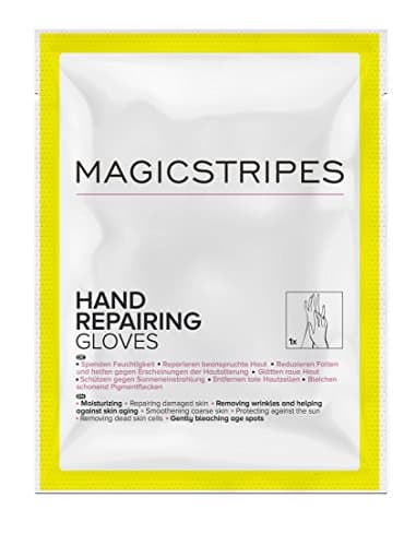 MAGICSTRIPES Hand Repairing Gloves - Moisturizing Gloves Hand Mask, Collagen Treatment Gloves for Hands and Nails, Spa Treatment with Shea Butter for Extra Dry Skin, Reduce Age Spots (SINGLE - 1 Mask)