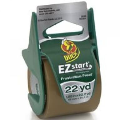 Duck Brand EZ Start Packaging Tape with Dispenser, 1.88 Inches x 22.2 Yards, Tan (393191)