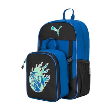 PUMA Unisex Kid's Colony Lunch Kit & Backpack Combo, Vivid Blue/Black/Aquatic, Medium