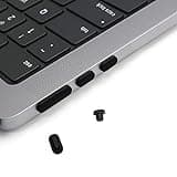 ProElife 7-Pcs Anti Dust Dirt Plug Cups Set for 2024 2023 2022 MacBook Air 13.6 inch 15 inch M3 M2 Chip (A3113/A3114/A2941/A2681) Accessories Laptop Silicone Anti Dirt Protective Cover (Black)