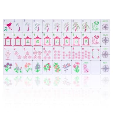 GUSTARIA Large Mahjong Set, American Mahjong Game Set with 160 Tiles (1.41’’), 4 Racks & Thickened White Carrying Bag and Accessories, Portable Travel Mahjong Tiles Set
