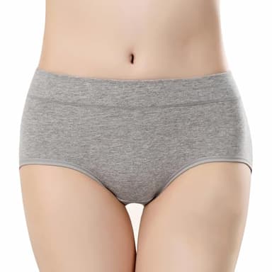 LukyTrge EMF Blocking Women's Underwear Mid Waisted Brief,Anti-Radiation Shield Faraday Briefs Silver Fiber Panties Stretchy (US, Alpha, X-Large, Regular, Regular, Grey)