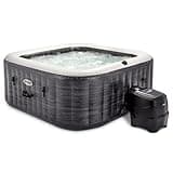 INTEX PureSpa Greystone Deluxe Inflatable Hot Tub, with with Built-in FastFill Inflation System, Spa Control App, and 4 Person Capacity, 83" x 28"