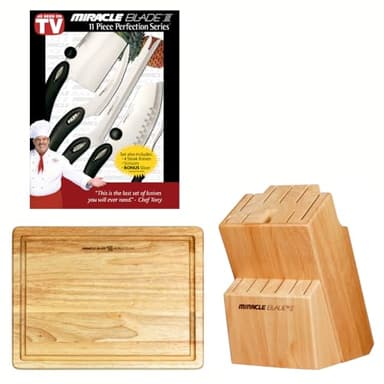 Miracle Blade Block, 11-piece knife set, & 4 steak knives Bundle