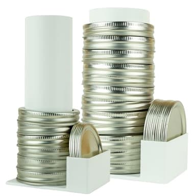 Mason Jar Lid Organizer & Holder | Storage Rack for Canning Jar Lids and Rings | Vertical Stacking Kitchen Organization | Compatible with Regular and Wide Mouth | Holds 20 Lids & 20 Rings (2 Pack)