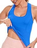 MathCat Workout Shirts for Women,Workout Tops for Women Short Sleeve,Seamless Yoga Athletic T Shirts,Breathable Gym Shirts Lakeblue