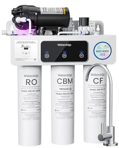 Waterdrop WD-T3-M Remineralization Reverse Osmosis Water Filter, NSF/ANSI 372 Certified, 9-Stage Undersink RO System, 450G Tankless RO Water Filtration System, 2:1 Pure to Drain, Plug-in Required