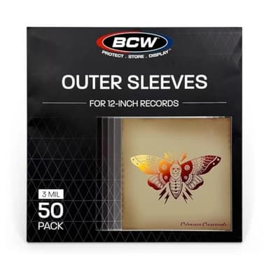 BCW 12-Inch Vinyl Record Sleeves Outer – 50 Pack | Vinyl Record Sleeves | 3-Mil Polyethylene Protection