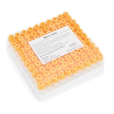 Meterbox Micro Blood Collection Tubes 0.5ml Gel & Clot Lab Collecting Tube for Lab Test Tubes Pet Animals Veterinary 100 Pcs Wrap Packaging