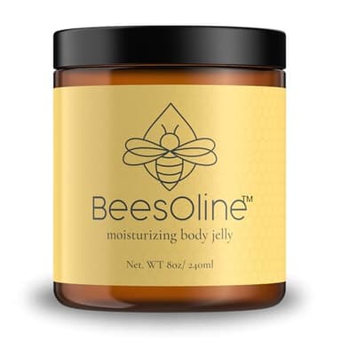 BeesOline-All Natural Moisturizer - 100% PETROLEUM FREE Alternative to Petroleum Body Jelly,1-8oz jar,For EXTREMELY DRY SKIN,GREAT for ECZEMA & Barrier PROTECTION