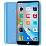 80GB MP3 Player with Bluetooth and WiFi, Android Player with Speaker Mp3 & Mp4 Music Player with Spotify, Amazon Music, Browser, Deezer, 4.0" Touch Screen, Download Music,Up to 512GB (Light Blue)