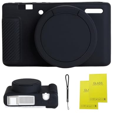 Camera Case for Sony ZV-1,ZV1 Camera Soft Case Cover Rubber Camera Sleeve with Removable Lens Cover,Anti-Scratch Slim Fit Soft Sleeve with ZV1 Screen Protector and Strap Wrist. (Black)
