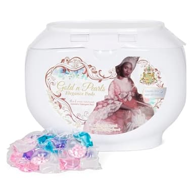 Gold n Pearls 5-in-1 Laundry Pods, Orangerie Royal Scent - Stain Remover, Fabric Softener, Fragrance Booster, Brightener & Deep Clean, 42 Count