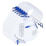 Ehoycq 5 Pack Sterile Urinary Drainage Bag,2000mL Overnight Bedside Disposable Urine Bags with Anti-Reflux Valve, 48" Tube Drainage
