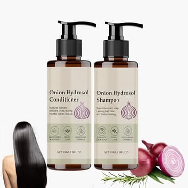 Onion Shampoo and Conditioner Set with Biotin & Rosemary – Onion Extract Formula Strengthens Hair, Reduces Breakage, Improves Texture & Shine, for All Hair Types (3.38 fl oz Each)