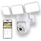 GOLSPARK Floodlight Camera, 2K WiFi Outdoor Security Camera with 2000LM Flood Light, Outdoor Camera with 2-Way Audio 360° PTZ AI Detection Auto Tracking Color Night Vision Alert Cloud or SD Storage