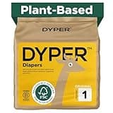 DYPER Baby Diapers Size 1 | Honest Ingredients | Cloth Alternative | Day & Overnight | Made with Plant-Based* Materials | Hypoallergenic