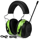 Gardtech Hearing Protection Ear Muffs With Bluetooth, SNR 28dB Noise Reduction Wireless Ear Protection Headphones with Rechargeable Battery, AM/FM Radio Headphones [Bluetooth 5.0] for Mowing - Green