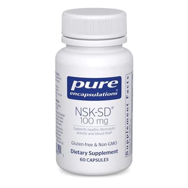 Pure Encapsulations NSK-SD - 100 mg Nattokinase - for Normal Blood Circulation - Supports Fibrinolytic Activity* - Gluten Free & Non-GMO - 60 Capsules