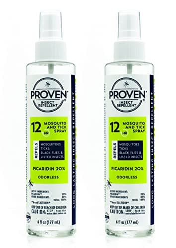 Proven Insect Repellent Spray, Keep Mosquitoes, Ticks and Flies Off, DEET Alternative Repellent, Up to 12-Hour Protection, Great for Camping or Hiking, 6 oz, Odorless Spray, 2 Pack