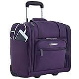 TPRC Smart Under Seat Carry-On Luggage with USB Charging Port, Purple, Underseater 15-Inch