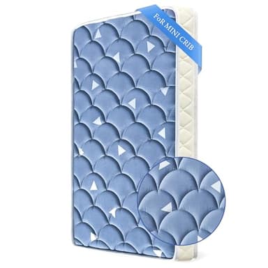 Mini Crib Mattress 38" x 24" x 4"- Firm Support and Comfort Premium Foam,Noiseless and Odorless,Hypoallergenic Mini Crib Mattress,Fits Mini and Portable Cribs,Dual Sided with Soft Breathable Fabric