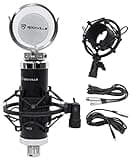 Rockville RCM03 Pro Studio Recording Condenser Microphone Mic+Metal Shock Mount, Black