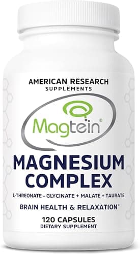 Magnesium L-Threonate Complex | 4 Highly Bioavailable Forms - (Patented Magtein™) Magnesium L-Threonate, Glycinate, Malate, Taurate | No Oxide | Brain Health, Sleep Support | 300mg Serving | 120 Caps