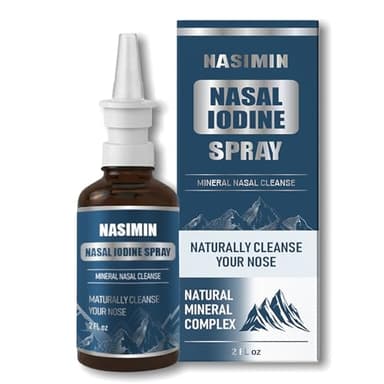 Nasimin Iodine Nasal Spray, Iodine & Fulvic Acid Blend, Cleanses & Refreshes Your Nasal Passages, for Dry Air, Travel & Daily Use, 60 ml (1)