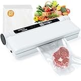 Vacuum Sealer,Equipped With 20 Vacuum Sealed Bags,Fully Automatic Dry and Wet Dual use Food Vacuum Sealer Machine,One Click Intelligent Operation,Digital Display,Super Strong Suction Power