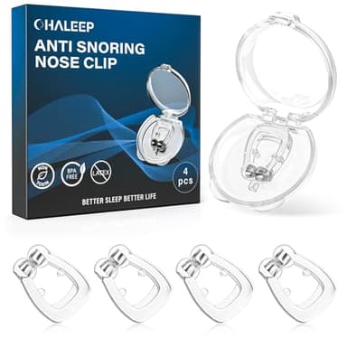 OHALEEP Anti Snoring Devices, Snore Stopper with Adjustable Magnet, Silicone Nose Clip Stop Snoring, Effective to Relieve Snoring, Snoring Solution for Comfortable and Quieter Sleep, Clear, M
