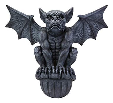 Ebros Large Oxford Manor Gothic Winged Warden Gargoyle Crouching On Ledge Decorative Wall Decor Plaque Hanging Pediment Sculpture 20"Wide Medieval Renaissance Gargoyles Cathedral Themed Accent