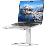 SOUNDANCE Adjustable Laptop Stand for Desk, Computer Stand, Ergonomic Laptop Riser Holder Compatible with 10 to 17.3 Inches Notebook PC Computer, Aluminum Silver