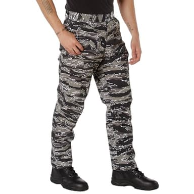 Rothco Tactical BDU Pants – Rugged Cargo Outdoor Hiking EDC Work Uniform, Urban Tiger Stripe Camo, M