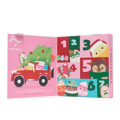 TONYMOLY x Squishmallows Advent Calendar 2025 – 7-Day Skincare Advent Calendar with Hand Cream, Lip Gloss, Sheet Masks & Cute advent calendar for girls