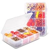 AQSXO 2 Pcs Snack Boxes 8 Compartments Snack Containers Reusable Meal Prep Lunch Containers., Transparent