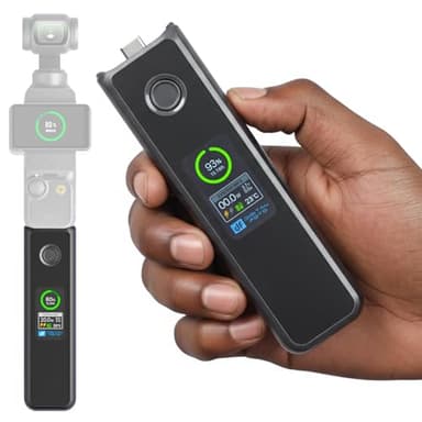 Osmo Pocket 3 Battery Handle,20W Fast Charging Handle Grip Accessories Compatible with DJI Pocket 3/Xtra Muse with LCD Full Color Display,Charging Speed and Battery Temperature Visible, 5000 mAh